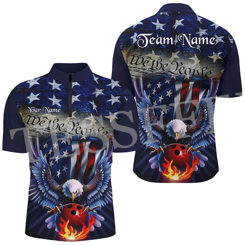 Short Sleeve Bowling Shirt Retro - Nome personalizzato Strike Bowling Flame Tattoo