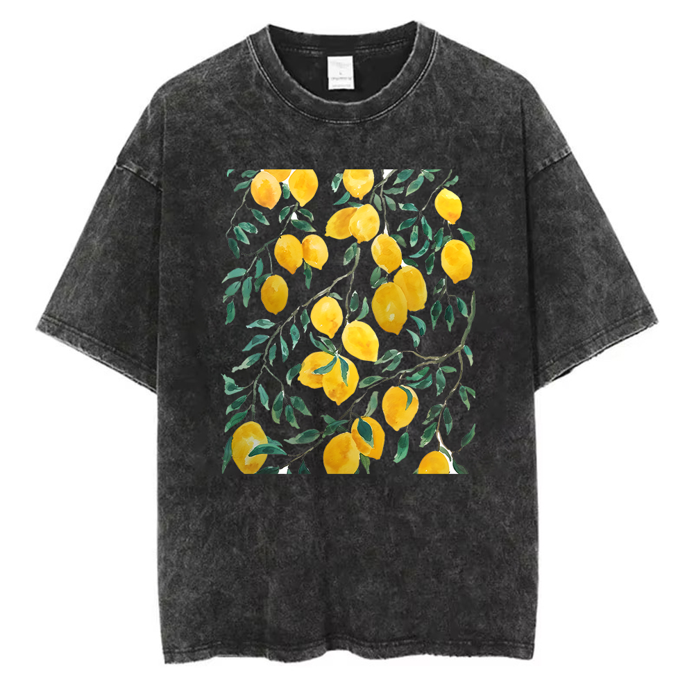 Acid Wash Vintage Graphic T Shirt - T-shirt vintage in cotone lavato da