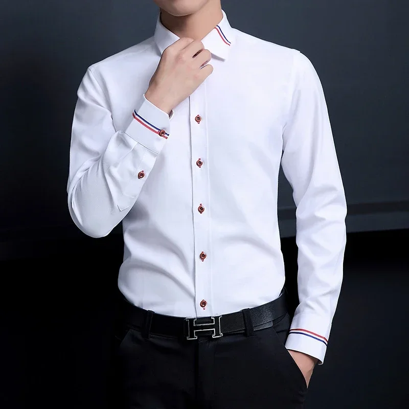 Oxford Cotton Casual Shirt Business - Nuova Camicia da Uomo in Tessuto