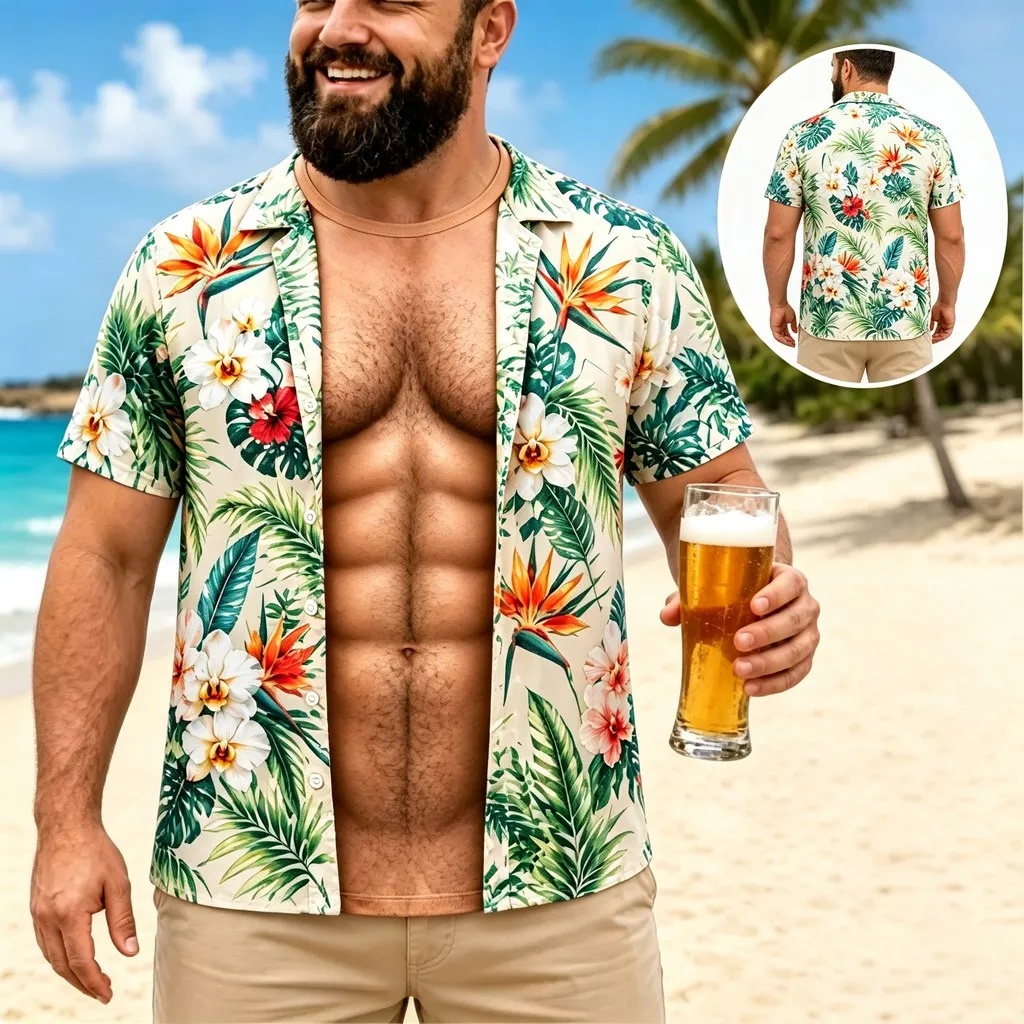 Nuova Camicia Hawaiana da Uomo - Vintage Hawaiian Floral Shirt recensione e prezzo
