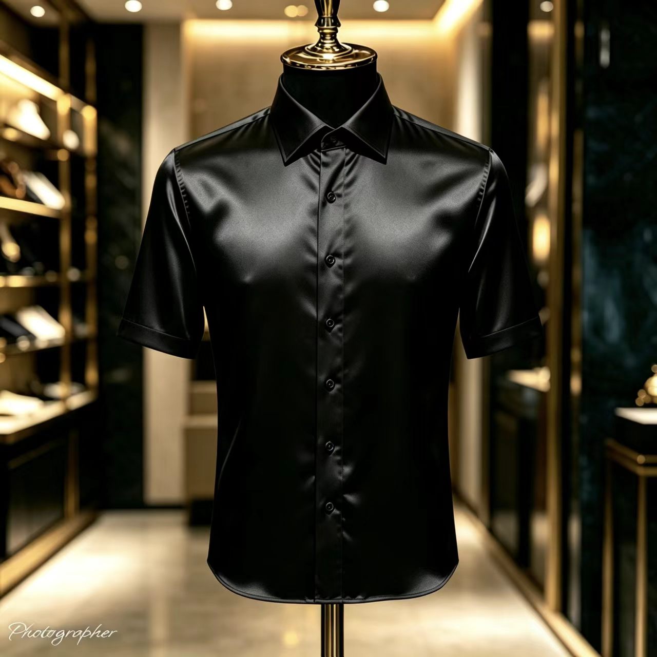 Men's Solid Color Satin Short- - Mens Satin Silk Dress Shirt recensione e prezzo