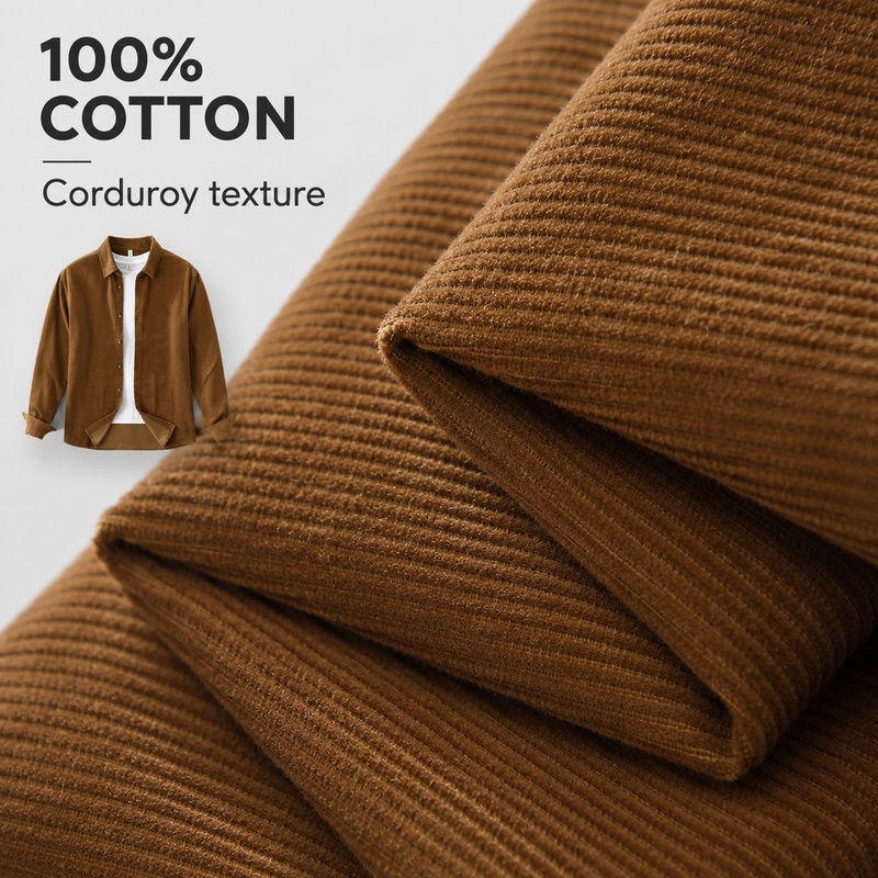 Camicia da uomo in 100% cotone - Corduroy Button Up Shirt Men recensione e prezzo