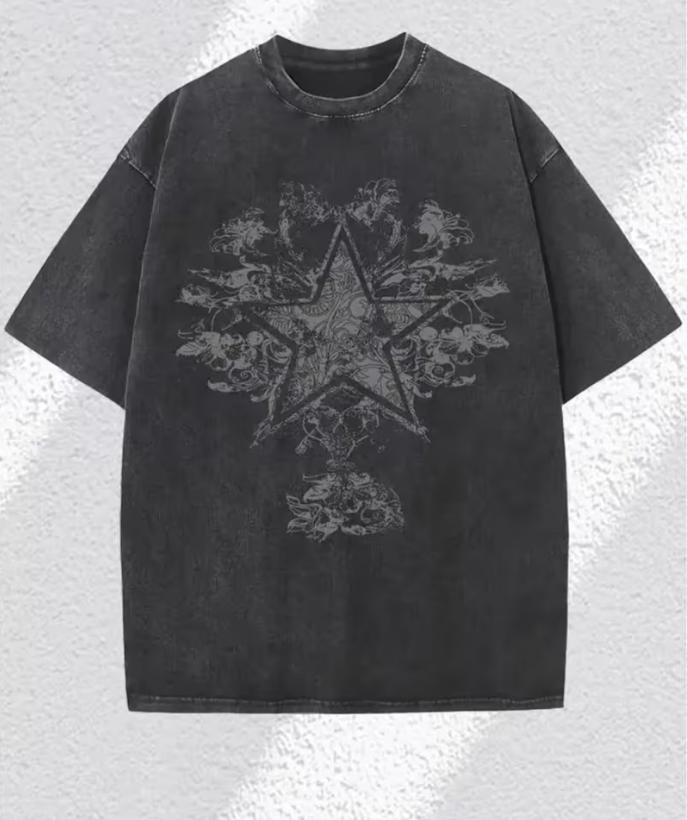 T-shirt grafica con stelle Y2K - Acid Wash Vintage Graphic T Shirt recensione e prezzo