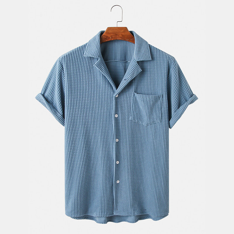 Abbigliamento estivo Camicie a - Corduroy Button Up Shirt Men recensione e prezzo