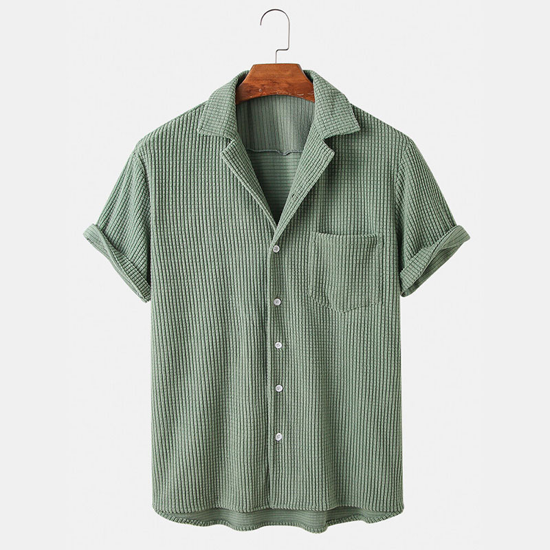 Abbigliamento estivo Camicie a - Corduroy Button Up Shirt Men recensione e prezzo