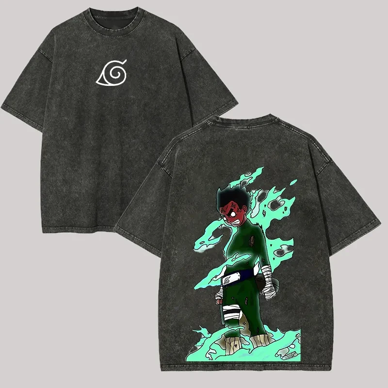 T-shirt Rock Lee Naruto da uom - Acid Wash Vintage Graphic T Shirt recensione e prezzo